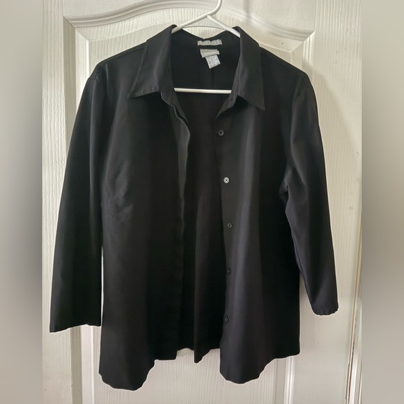 OLD NAVY Collection Black Stretch 3/4 Sleeved Shirt Size Large - Picture 4 of 5